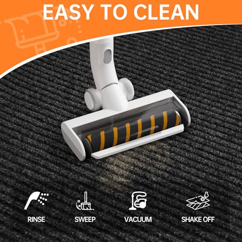 Indoor Outdoor Door Mat (Black Striped / 4' x 6' (Rectangular))