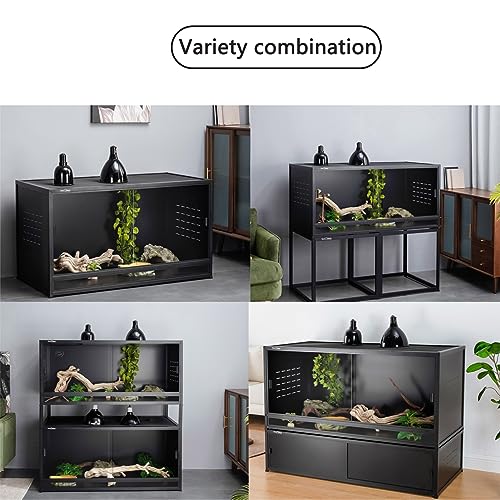 Stackable PVC Reptile Enclosures 44 Gallon ToxiRium Large Reptile 40''x16''x16 Space efficient Tank for Bearded Dragon Lizard Snake (Two 40x16x16''-44 Gallon with Kit)