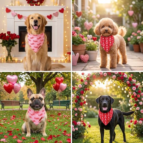 Valentine Dog Bandanas (Large / Valentine-2)