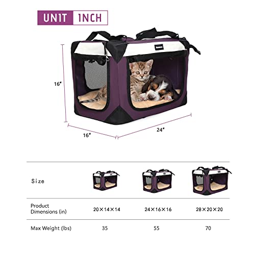 Large Cat Carrier (24.0"L x 16.0"W x 16.0"H / Purple)