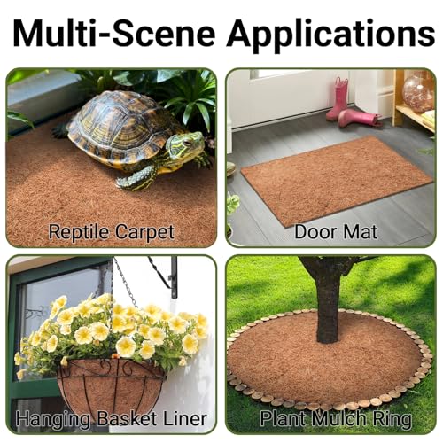10 Pcs Reptile Carpet 12x12 Inch Coconut Fiber Mat for Tank Bedding (10 Pcs (12X12in))