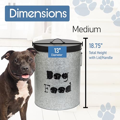 Medium Dog Up To 40lb Pet Food Storage Canister with Scoop (Medium Dog 40lb)