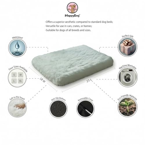 Faux Fur Orthopedic Rectangular Dog Bed (White / Small)