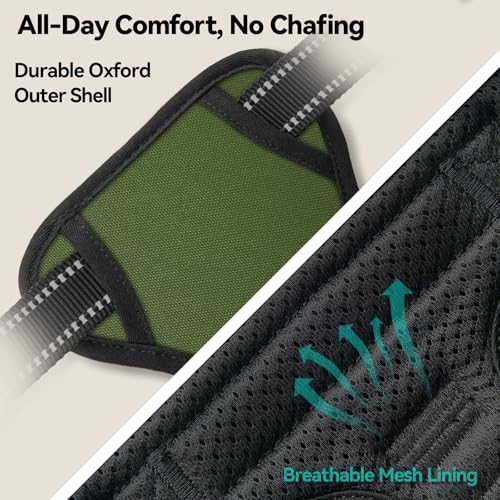 No Pull Dog Harness with Handle Reflective Padded Vest (Large / Misty Green)