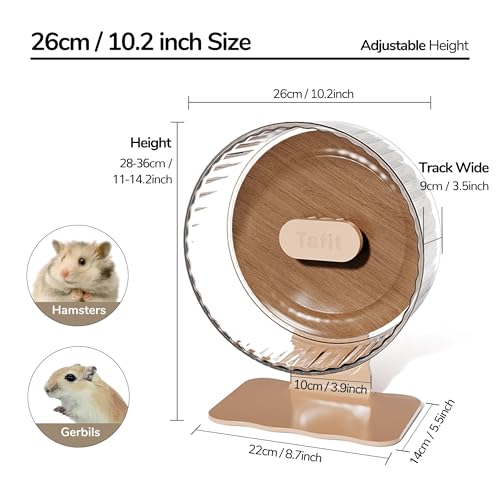 Super‑Silent Hamster Exercise Wheel (10.5inch / Warm Brown)