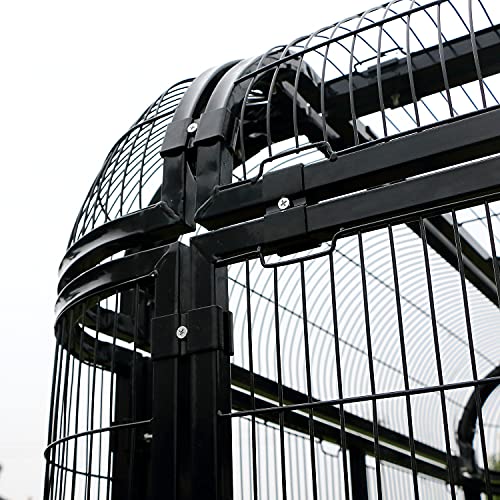 Parrot Cages for Large Birds Outdoor Extra Large Bird Cage with Bird Cage and Perch (Black)