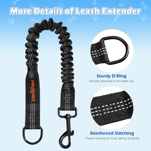 Bungee Dog Leash Extender (Black)