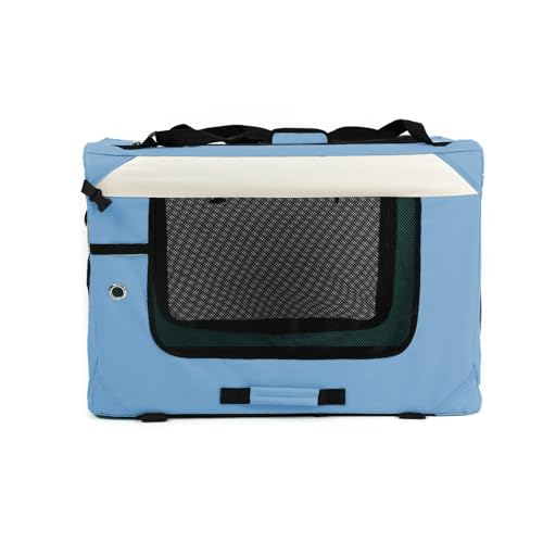 Collapsible Travel Dog Crate Portable Soft (28.0"L x 20.0"W x 20.0"H / Sky Blue)