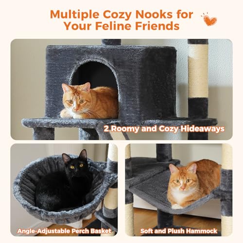 70.8" Tall Cat Tree for Large Cats (70.8" Tall Cat Tree / Dark Gray)