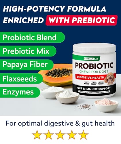 Dog Probiotics Chews for Digestive Health & Gut Support (Probiotic Chews / 120Ct (Chicken))
