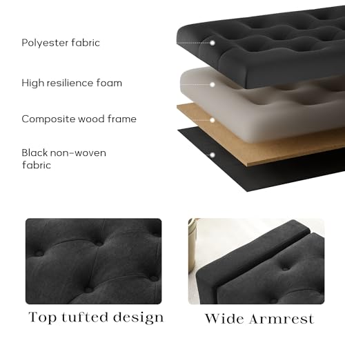 Ottoman with Storage (Dark Grey)
