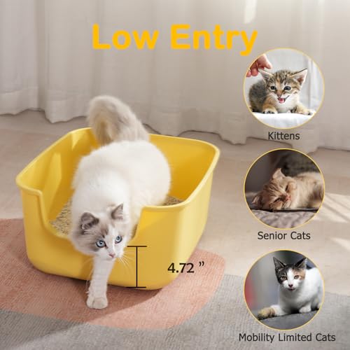 Large Cat Litter Box with High Sides (Green)