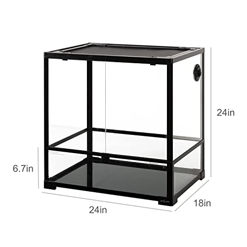 REPTIZOO 45 Gallon Glass Reptile Terrarium 24" x 18" x 24" Knock (24" x 18" x 24")