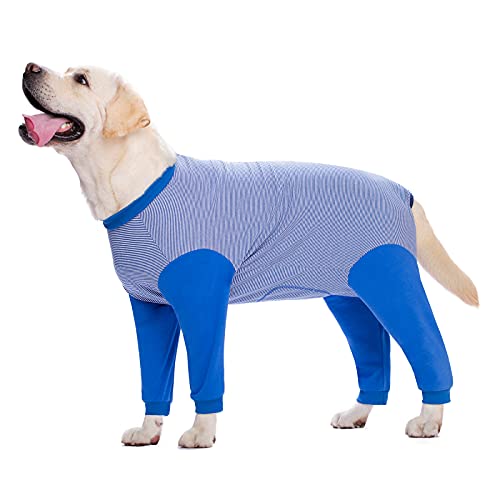 Dog Onesie Surgery Recovery Suit for Large Medium Bodysuit Dogs Pajamas PJS Full Body for Shedding (2XL / Blue)