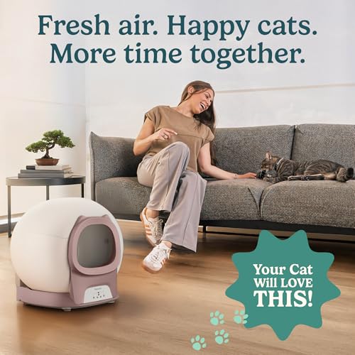 PurrTek Automatic Litter Box Self Cleaning 5GHz Wi (Pink)