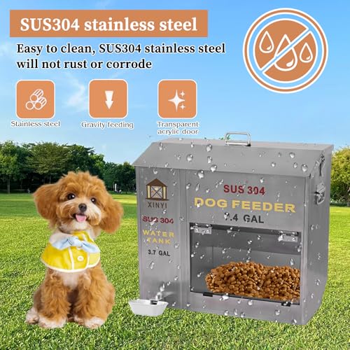Stainless Steel Dog Feeder and Waterer 2