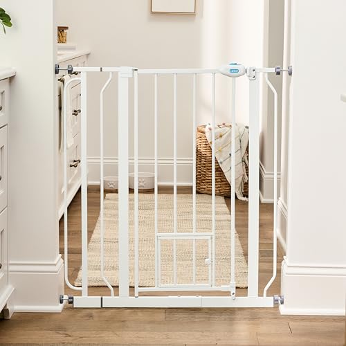 Carlson 36" Extra Tall Walk Through Dog Gate for Doorways & Bottom of Stairs (White / 29.5-36.5" W x 36" H)