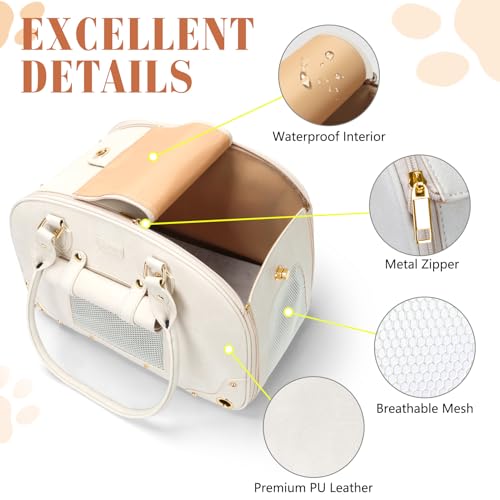Dog Carrier Purse (17.3"L x 9.4"W x 11.2"H / Beige)