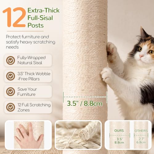 Cat Tree Tower with 12 Extra (Dark Grey / XL)