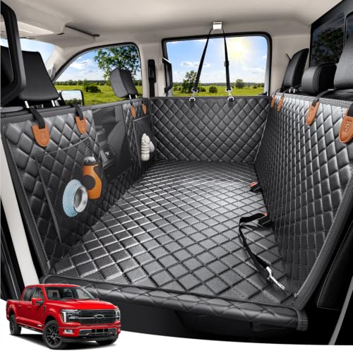 Hard Bottom Dog Seat Cover for Trucks (Black+Orange / Standard - Cars, SUVs & Medium Trucks)