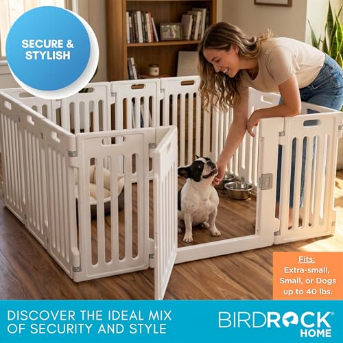 Internet’s Best Dog Playpen with Lockable Door (White / 12 Panels)