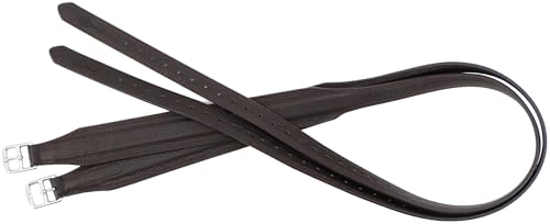 Stability Stirrup Leathers for English Saddle Wide Body English Stirrup Leathers for Equestrian Riding (62" / 155cm / Dark Coffee)