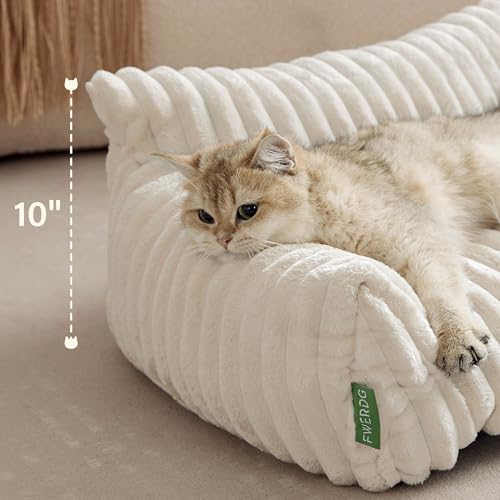 Cute Couch Bed for Pets (36.0"L x 27.0"W x 10.0"Th / Cream)