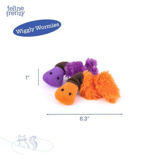 Feline Frenzy Wiggly Worms Plush Squeaky CAT Toy (Wiggly Wormies)
