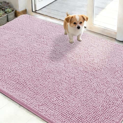 Dog Door Mat for Muddy Paws 48x30 (Dusty Rose / 48" X 30")