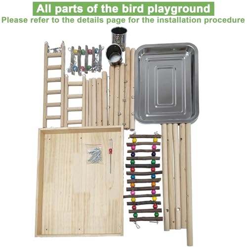 4 Layers Large Bird Playground 32" H Pet Parrot Playstand Gym