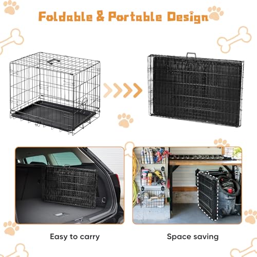 Dog Crate Single Door 30 Inch Portable Puppy Dog Cage (30.0"L x 18.1"W x 19.5"H)