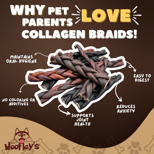 6 Inch Braided Collagen Sticks for Dogs