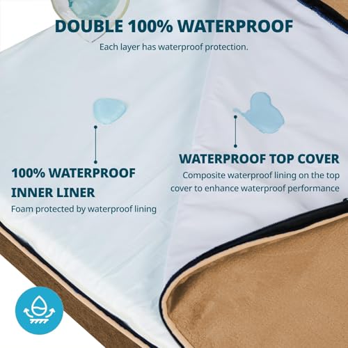 Orthopedic Memory Foam XXL Dog Bed (48.0"L x 30.0"W x 6.0"Th / Light Brown)