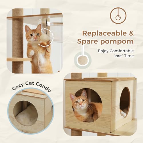 71'' Cat Tree (Beige / XXL(21"L x 19"W x 71"H))