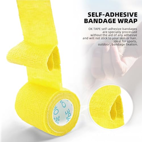 Self Adherent Cohesive Bandages Wrap 24Packs 2" x 5 Yards (Mix / 2 In x 5 Yards)
