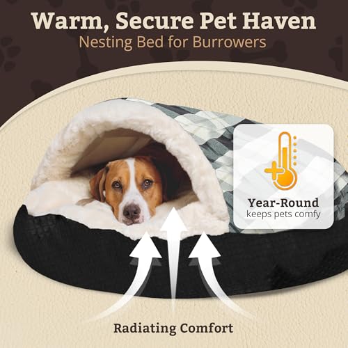 Cozy Cave Dog Bed (45.0"L x 45.0"W x 8.0"Th / Barkley Black Diamond)