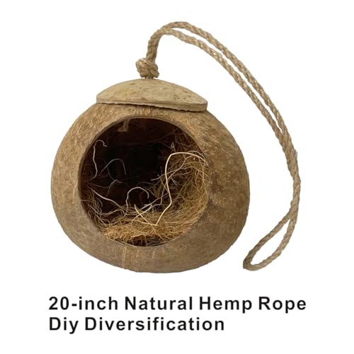 Bird Nest for Cage Natural Coconut Shell Bird House Parakeet Nesting 2 Pack