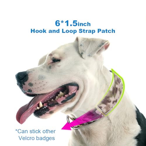 Heavy Duty Tactical Dog Collar with Patch (L/XL – Fits Neck 19.5"-23.5" / Camo Pink)