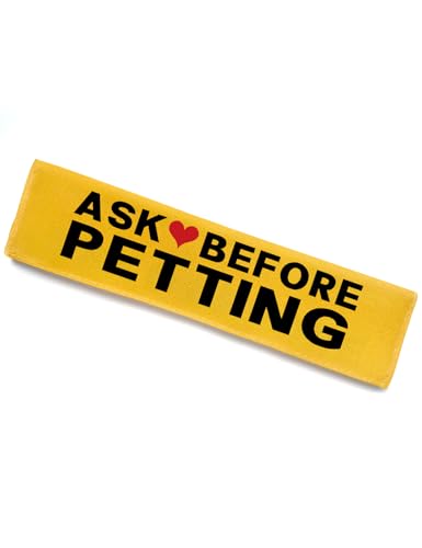 Ask Before Petting Funny Yellow Dog Leash Sleeve (Ask Before Petting)