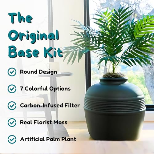 Original Hidden Litter Box Planter (Palm Plant / Base Kit / Charcoal Black)