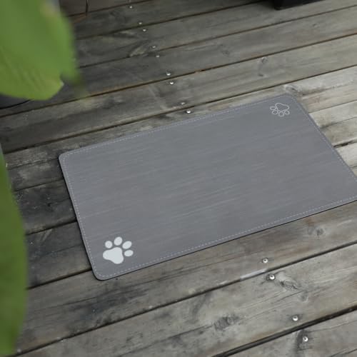 Cat & Dog Feeding Mat for Bowl (grey foot / 12"L x 19"W)