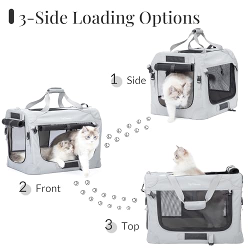 Extra Large Cat Carrier for 2 Cats (24.0"L x 16.5"W x 16.5"H / Starry Grey)