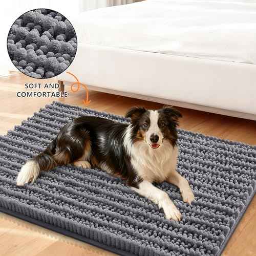 Dog Door Mat for Muddy Paws 47x20 (Layered-Dark Grey / 47"X20")