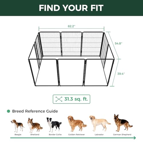 AuraSpace Pro Acrylic & Wire Mesh Indoor Dog Playpen (Black / 40"H)