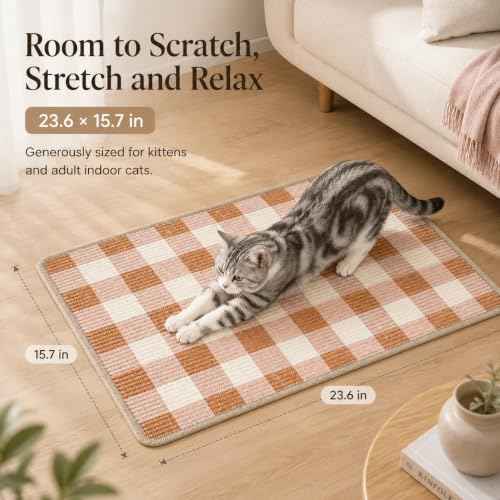 Cat Scratcher Mat (Coffee White)