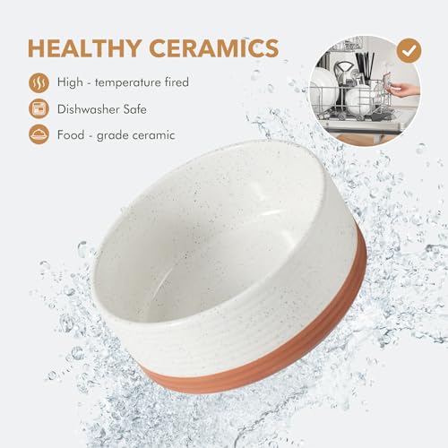 Dog Bowls Ceramic (1 Bowl-Vanilla White / 5CUPS)