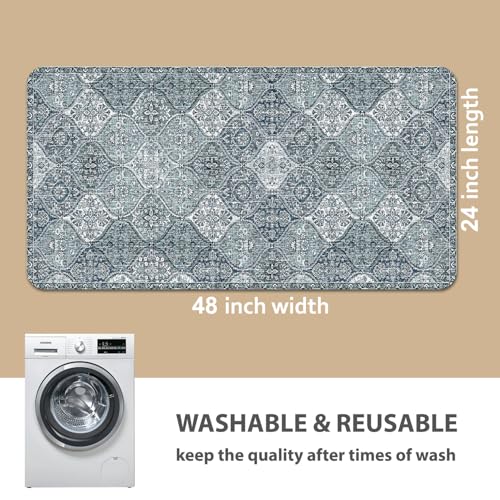 Washable Pee Pads for Dogs (24x48 Inch (Pack of 2) / Blue/Multi)