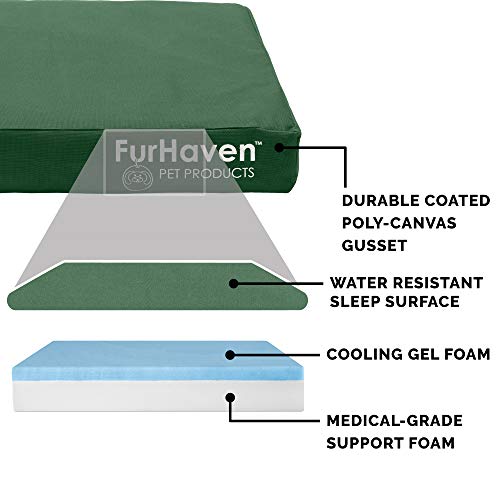 Water Resistant Cooling Gel Dog Bed for Large (Large / Forest)