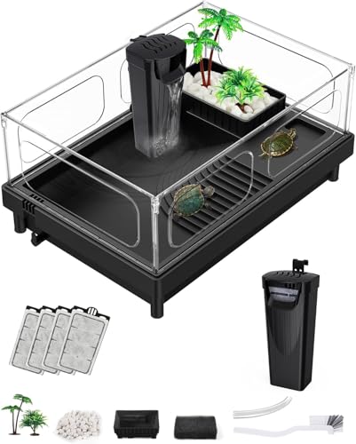 Small Turtle Tank (Black +Filter)
