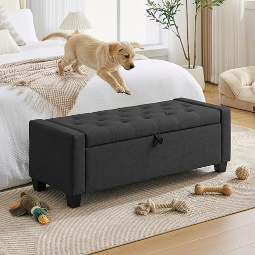 43" Ottoman with Storage (Darkgray / 19.2"D x 43"W x 16.9"H)